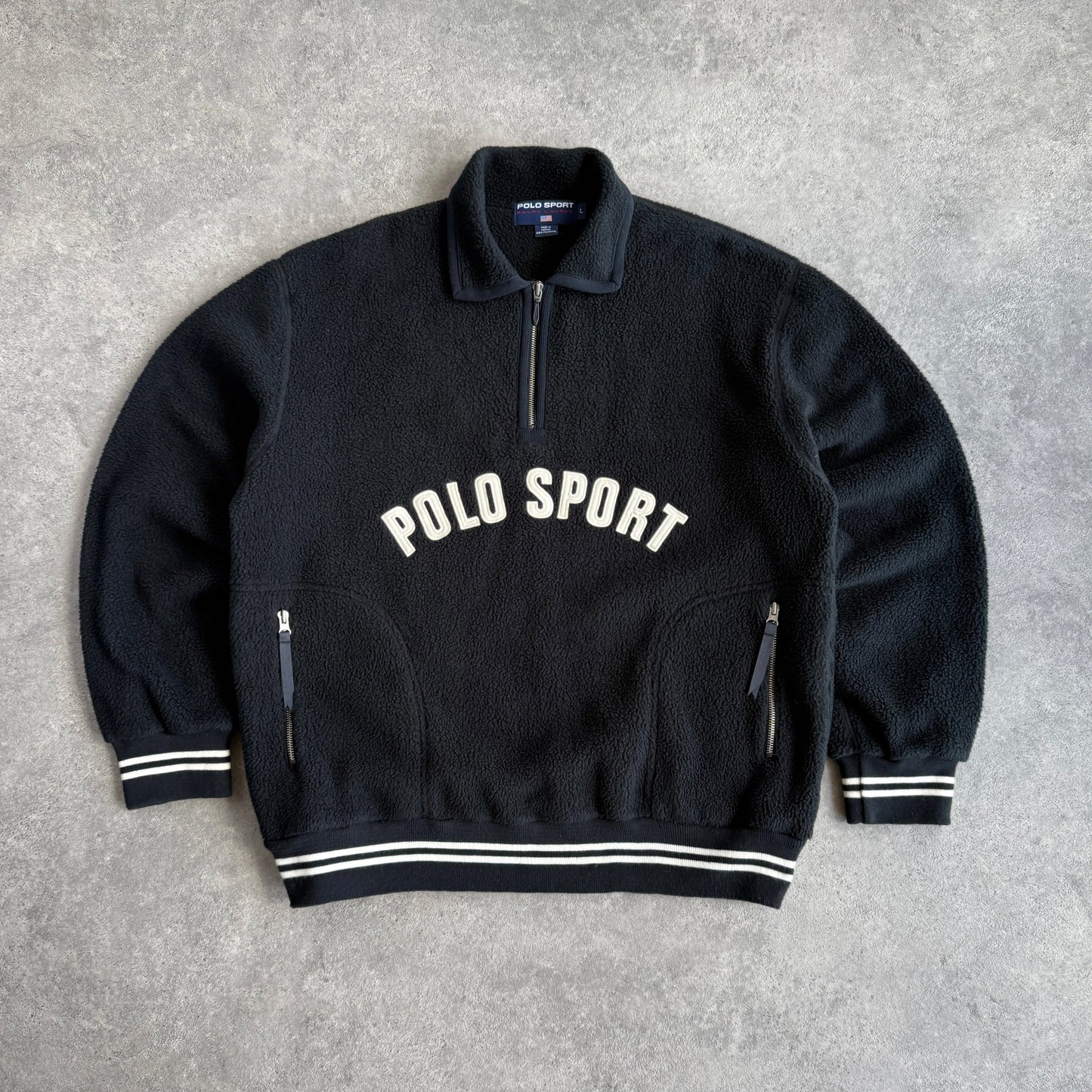 Polo Sport Ralph Lauren RARE 1990s heavyweight 1/4 zip fleece jacket (L)