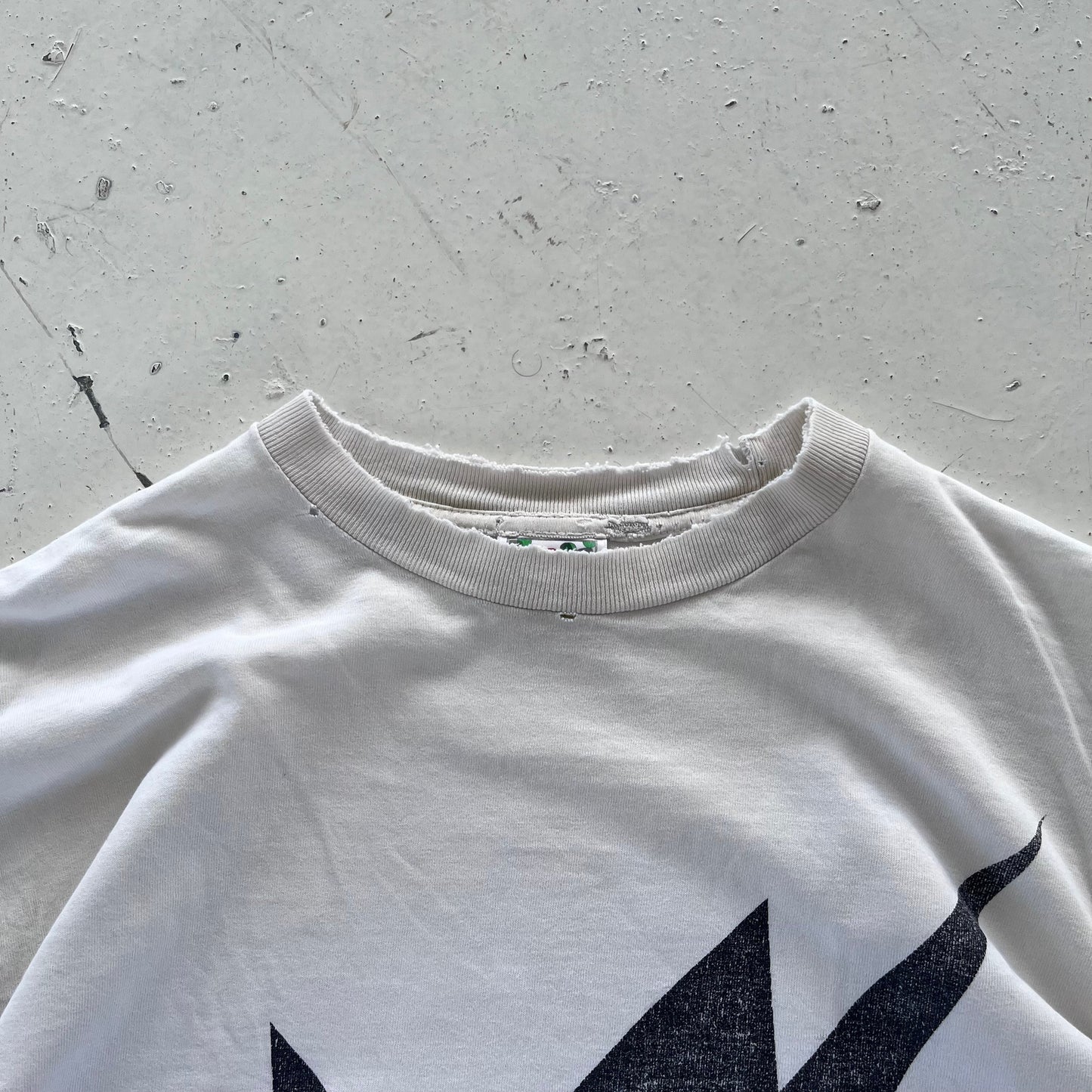 2000s thrashed bape tee | White, White
