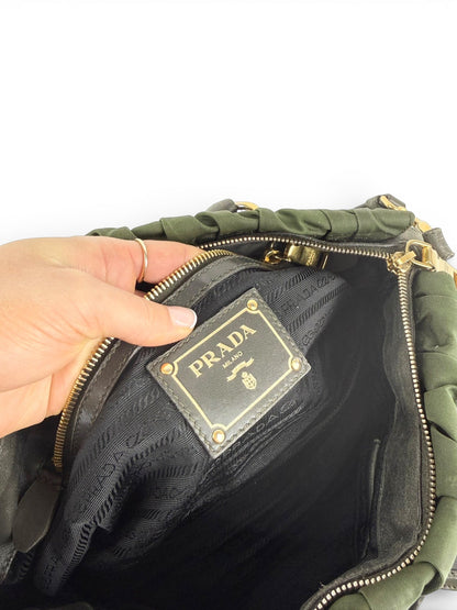 2010s Prada Nylon Tessuto Gaufre 2Way Handbag | O/S, Gold