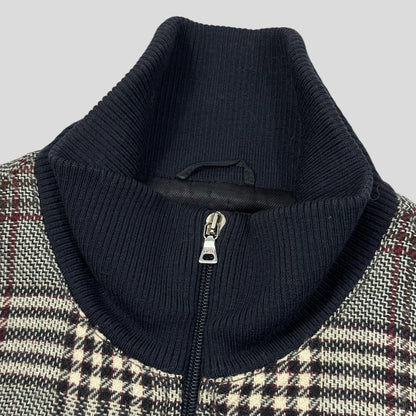 Prada Milano AW00 Virgin Wool Padded Plaid Boxy Jacket - L