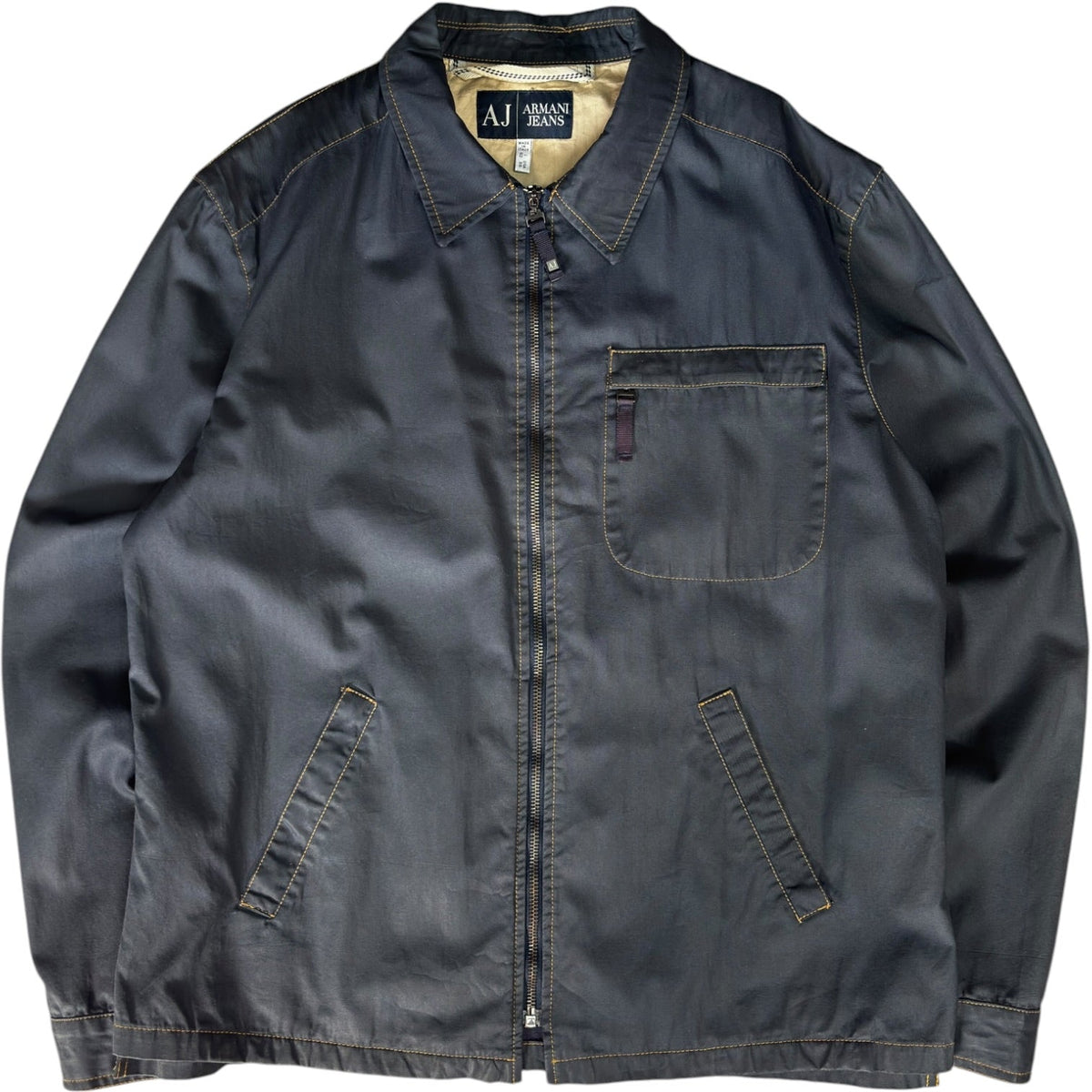 Armani Jeans 00’s Contrast Stitch Cropped Jacket L | Large, Black