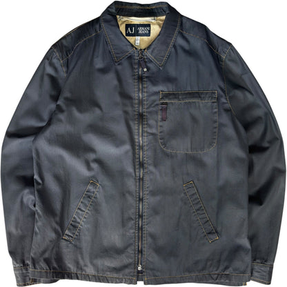 Armani Jeans 00’s Contrast Stitch Cropped Jacket L | Large, Black