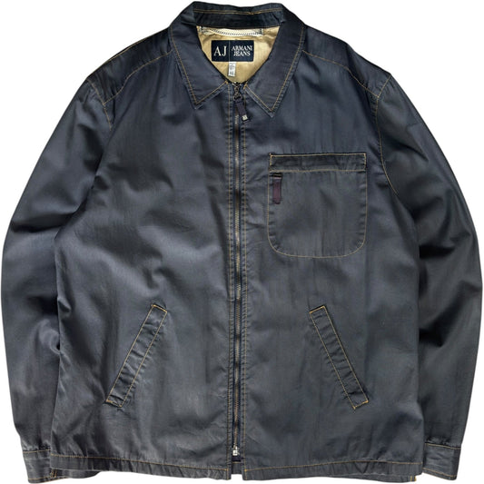 Armani Jeans 00’s Contrast Stitch Cropped Jacket L | Large, Black