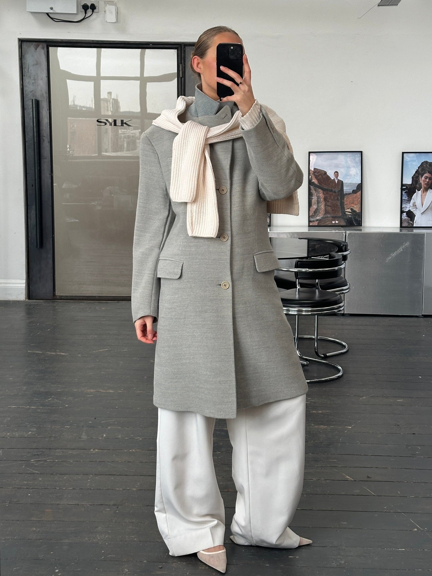 Gianfranco Ferre 1990s Wool Single Breasted Coat - L