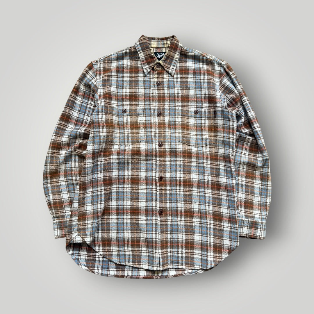 2000's Stüssy cotton Flannel Shirt M | O/S, Brown