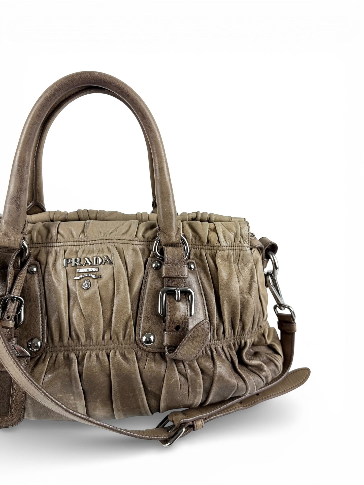 2010s Prada Tessuto Gaufre 2Way Handbag | O/S, Brown