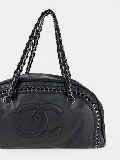 2005/2006 Chanel Luxe Ligne Black Lambskin Bowling Bag | O/S, Multicoloured