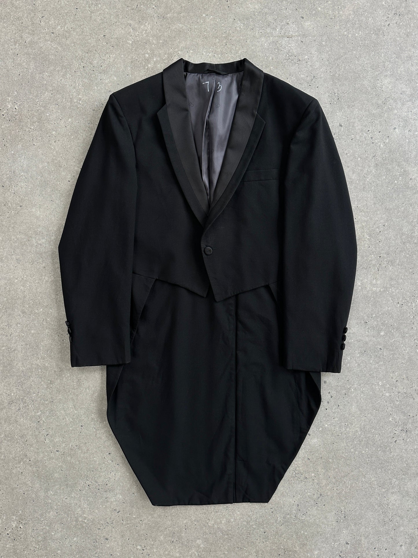 Christian Dior Grand Luxe 1980s Tuxedo Wool Satin Tailcoat - 39R/L