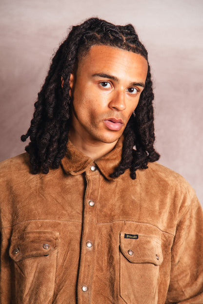 1990's Diesel Suede Blanket Lined Overshirt | Large, Red