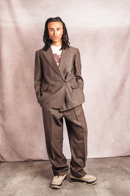 1990's Burberry Double Breasted Brown Two-Piece Suit | Medium, Multicoloured
