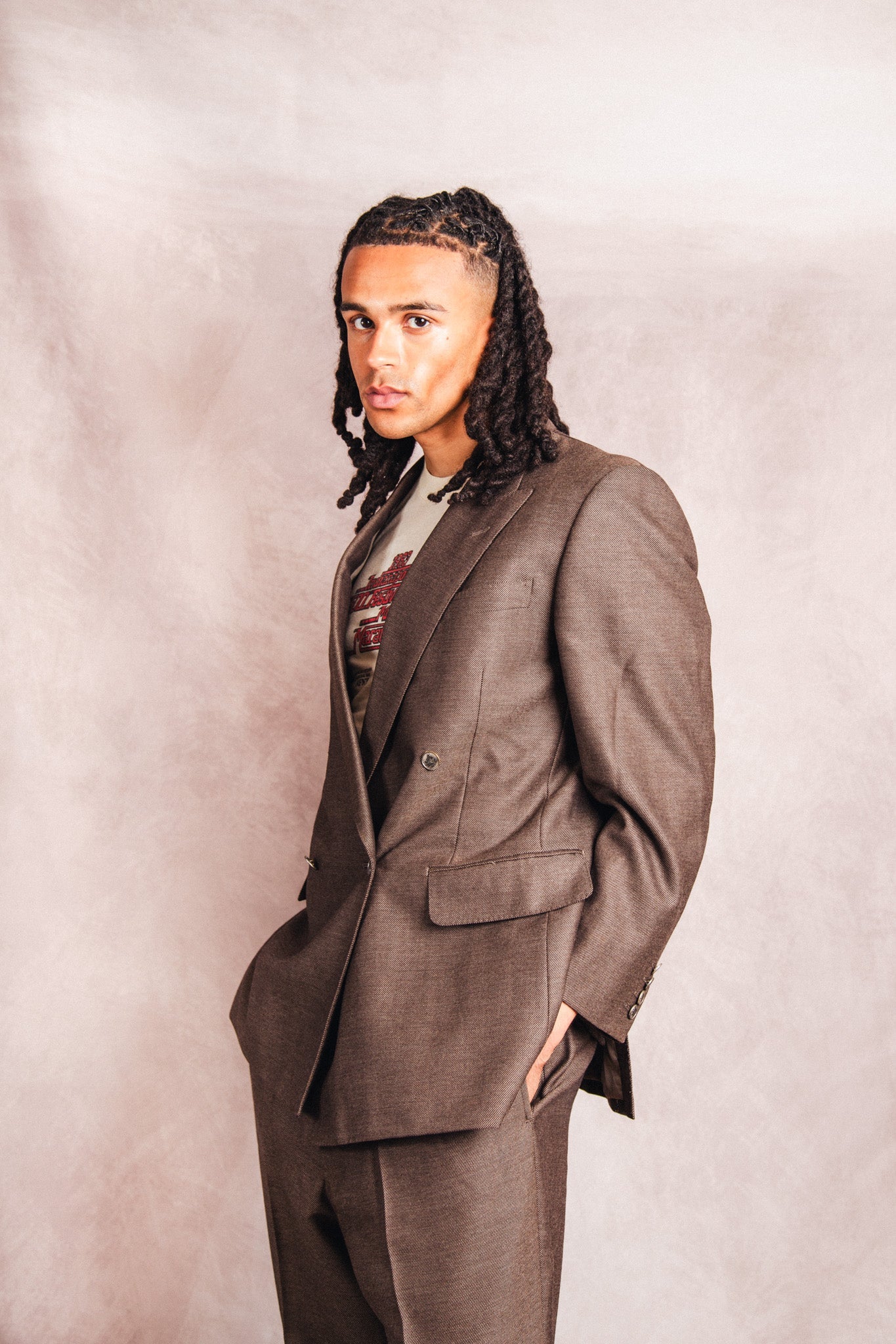 1990's Burberry Double Breasted Brown Two-Piece Suit | Medium, Multicoloured