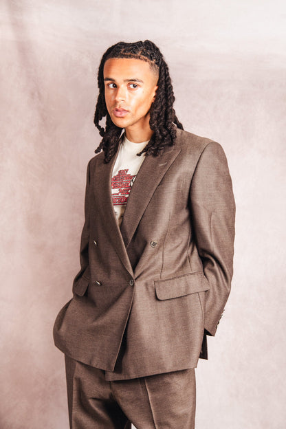 1990's Burberry Double Breasted Brown Two-Piece Suit | Medium, Multicoloured