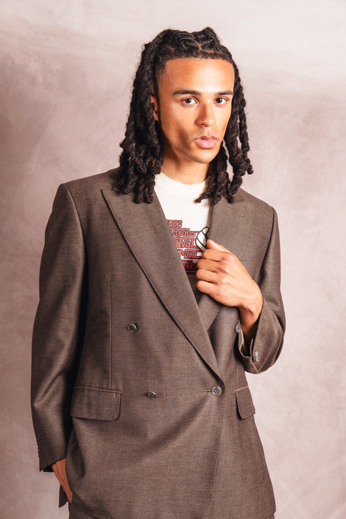 1990's Burberry Double Breasted Brown Two-Piece Suit | Medium, Multicoloured