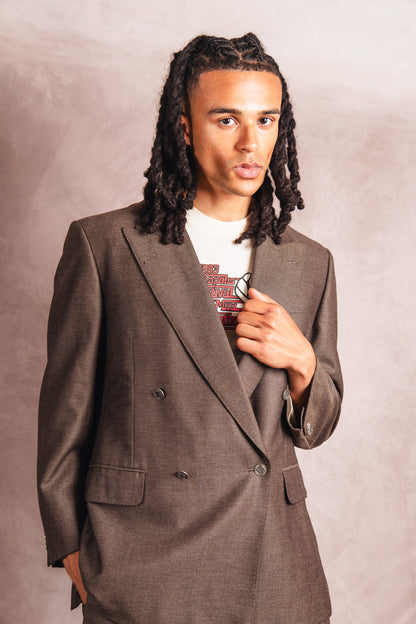 1990's Burberry Double Breasted Brown Two-Piece Suit | Medium, Multicoloured