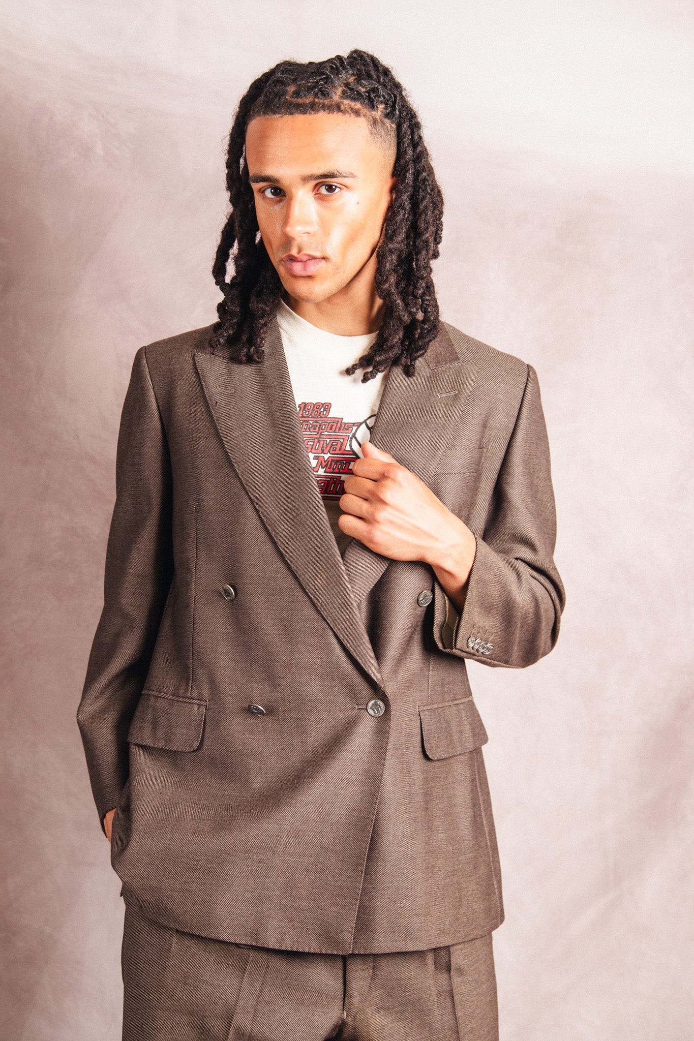 1990's Burberry Double Breasted Brown Two-Piece Suit | Medium, Multicoloured