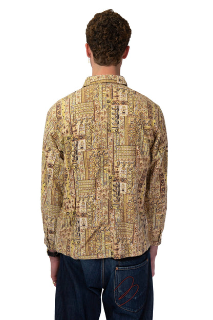 Issey Miyake Hai Abstract Paisley Print Button Up Shirt