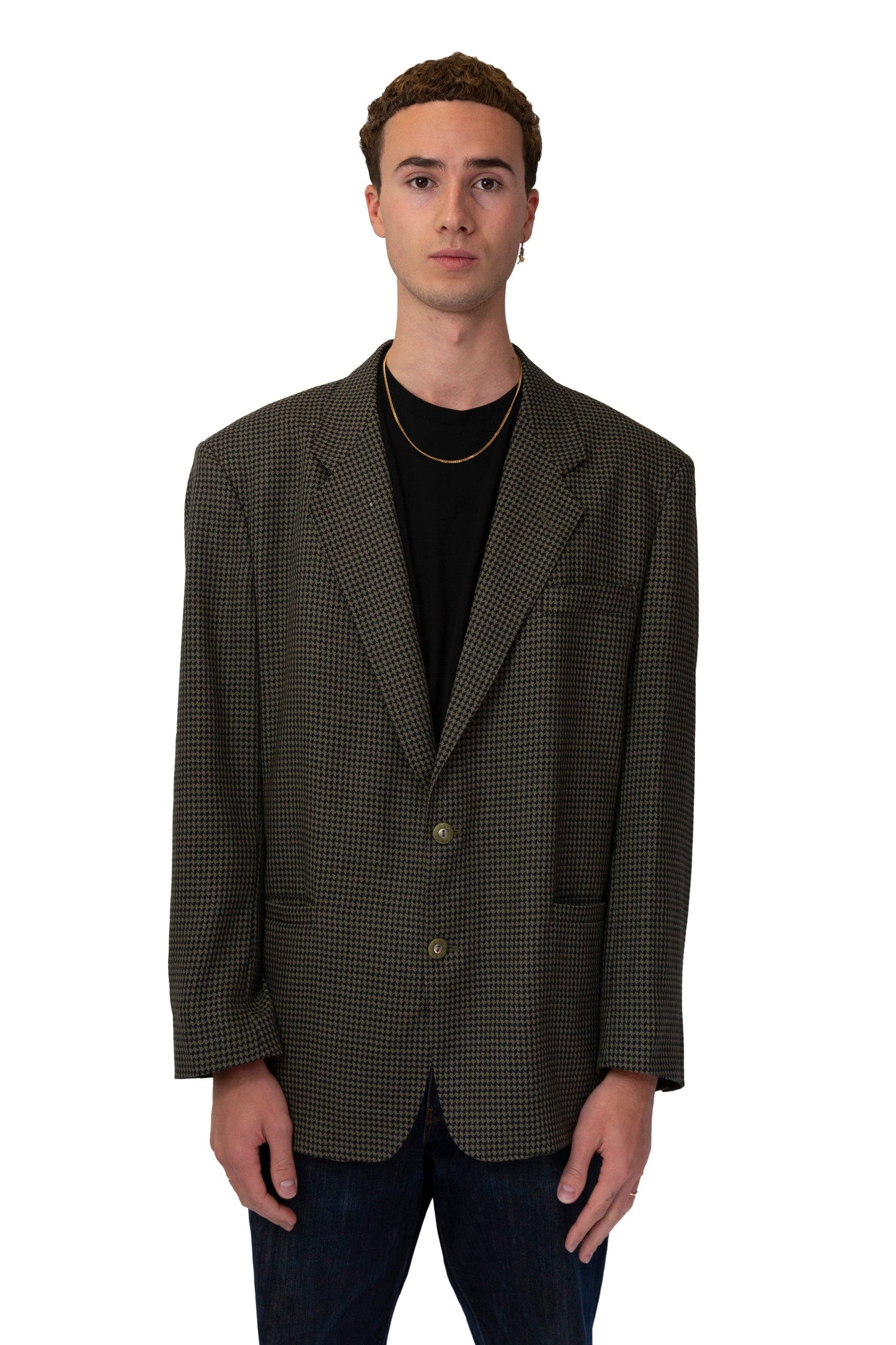 YSL Houndstooth Grey Blazer