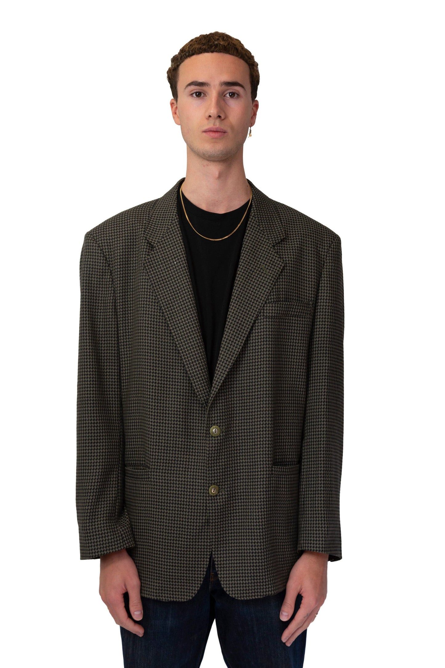 YSL Houndstooth Grey Blazer