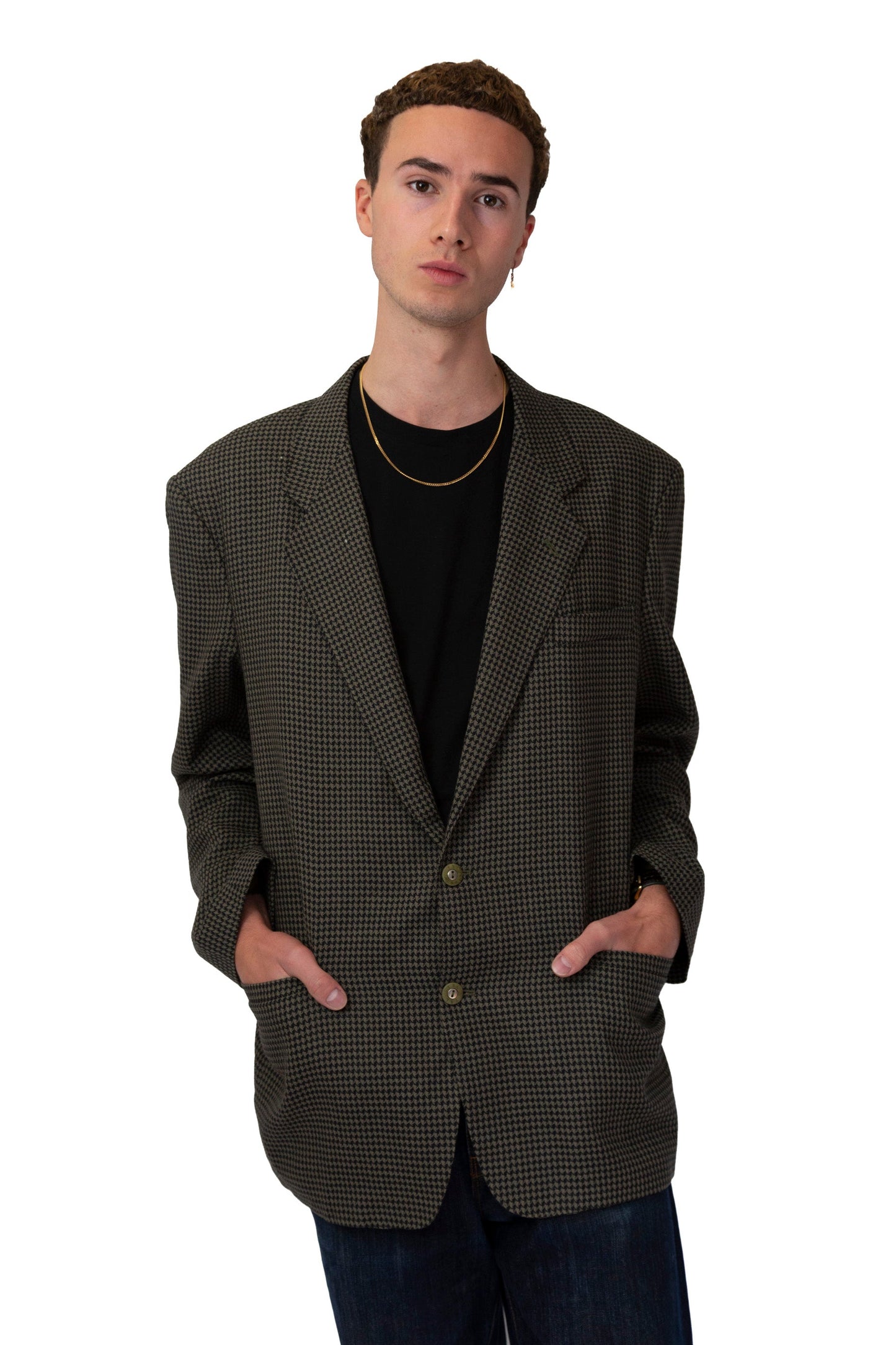 YSL Houndstooth Grey Blazer