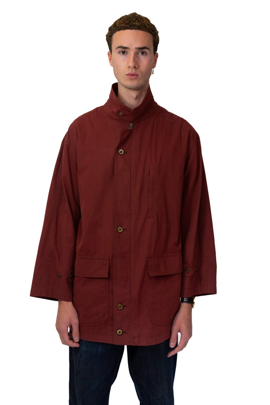 Burberry Burgundy Car Coat