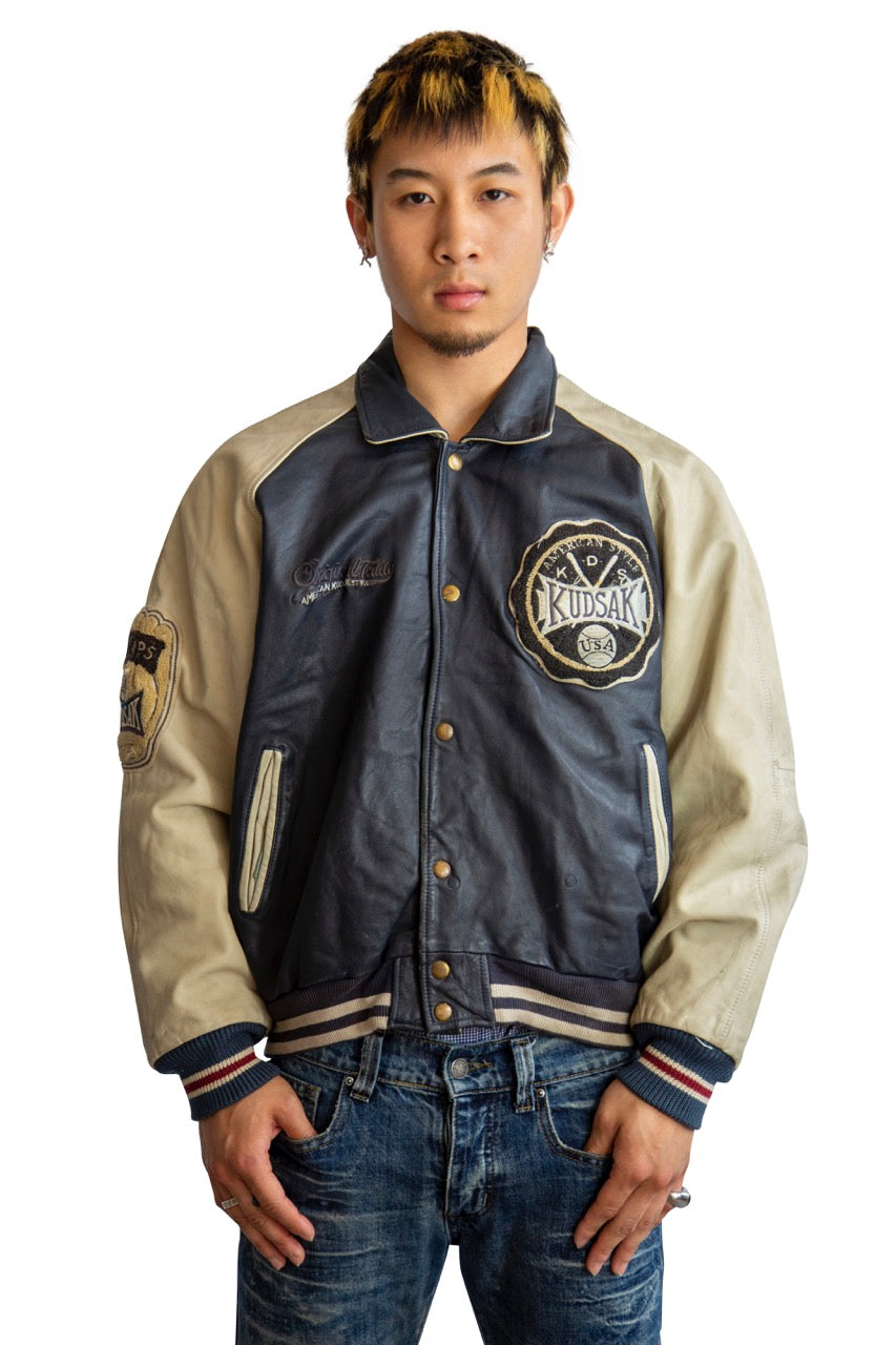 Vintage Kudsak 'Original Teddy' Leather Varsity Jacket