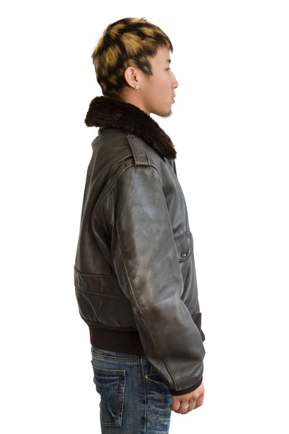 Schott Sherpa Collar Brown Leather Jacket