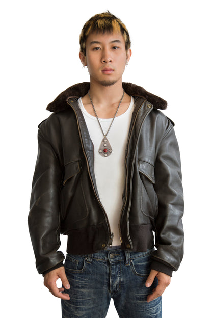 Schott Sherpa Collar Brown Leather Jacket
