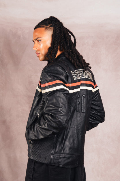 1990's Harley Davidson Spellout Leather Jacket | Medium, Red