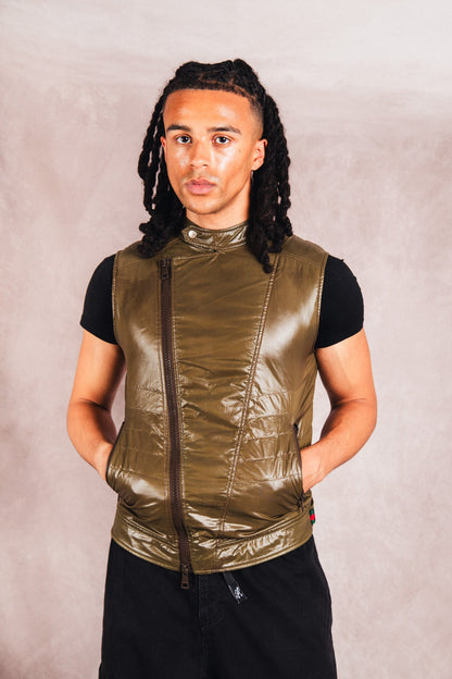 F/W 2009 Gucci Asymmetrical Insulated Biker Vest | Medium, Multicoloured