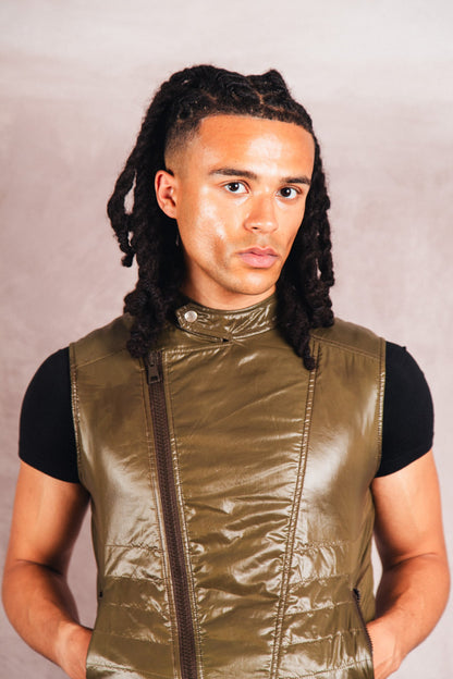 F/W 2009 Gucci Asymmetrical Insulated Biker Vest | Medium, Multicoloured
