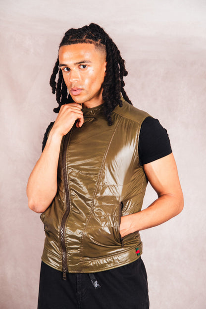 F/W 2009 Gucci Asymmetrical Insulated Biker Vest | Medium, Multicoloured