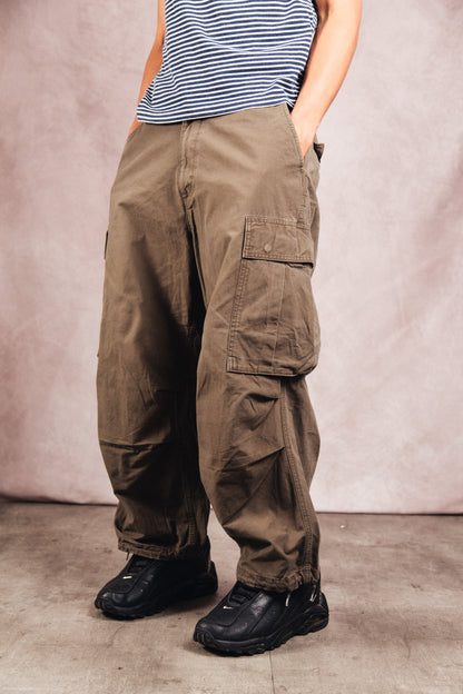 Neighborhood Cotton Parachute Cargo Trousers | Small, Red