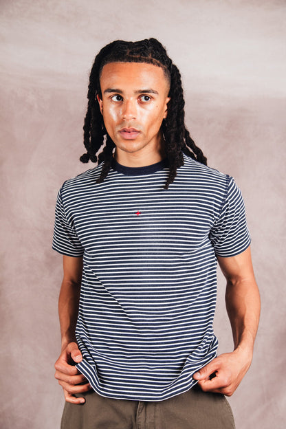 S/S 2019 Stone Island Marina Navy Stripe Graphic Tee | Medium, Multicoloured
