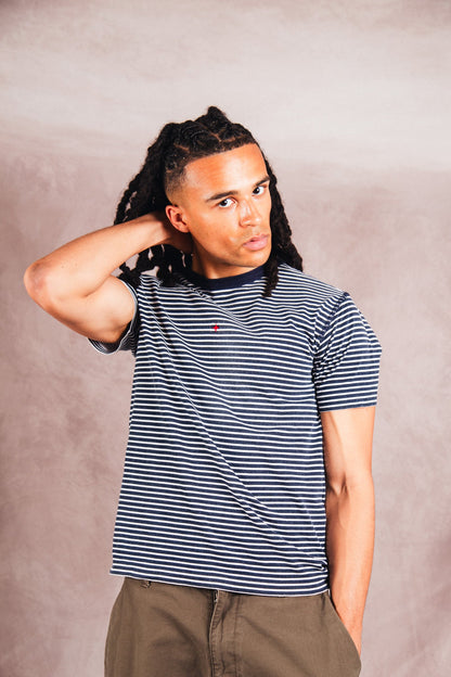 S/S 2019 Stone Island Marina Navy Stripe Graphic Tee | Medium, Multicoloured