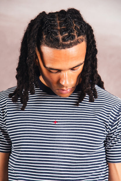 S/S 2019 Stone Island Marina Navy Stripe Graphic Tee | Medium, Multicoloured