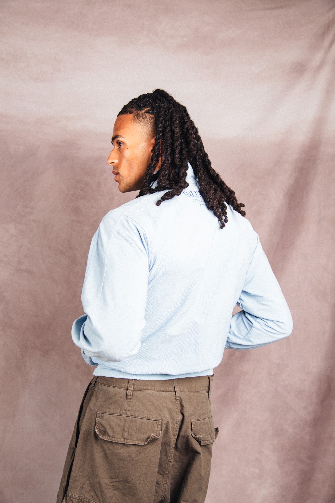 1980's Balenciaga Korean Release Baby Blue Track Jacket | Medium, Multicoloured