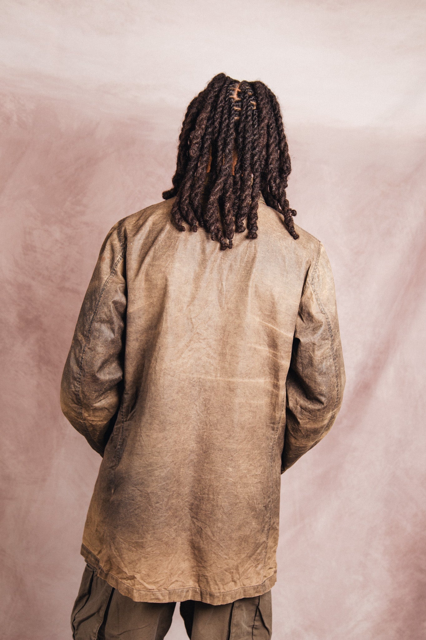 A/W 2004 C.P. Company Distressed Waxed Fleece Lined Coat | Medium, Multicoloured