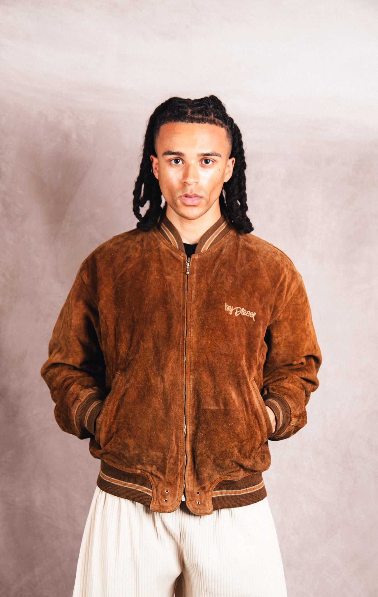 1980's Diesel Colarado Brown Suede MA-1 Bomber Jacket | Large, Multicoloured
