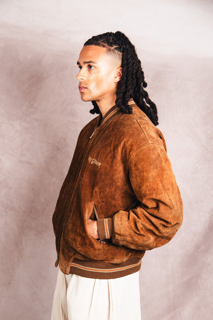 1980's Diesel Colarado Brown Suede MA-1 Bomber Jacket | Large, Multicoloured