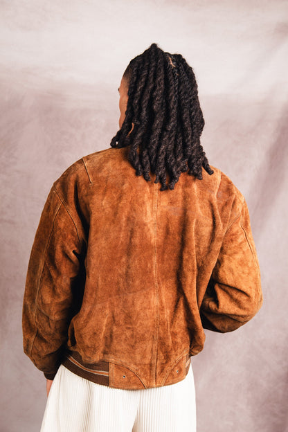 1980's Diesel Colarado Brown Suede MA-1 Bomber Jacket | Large, Multicoloured
