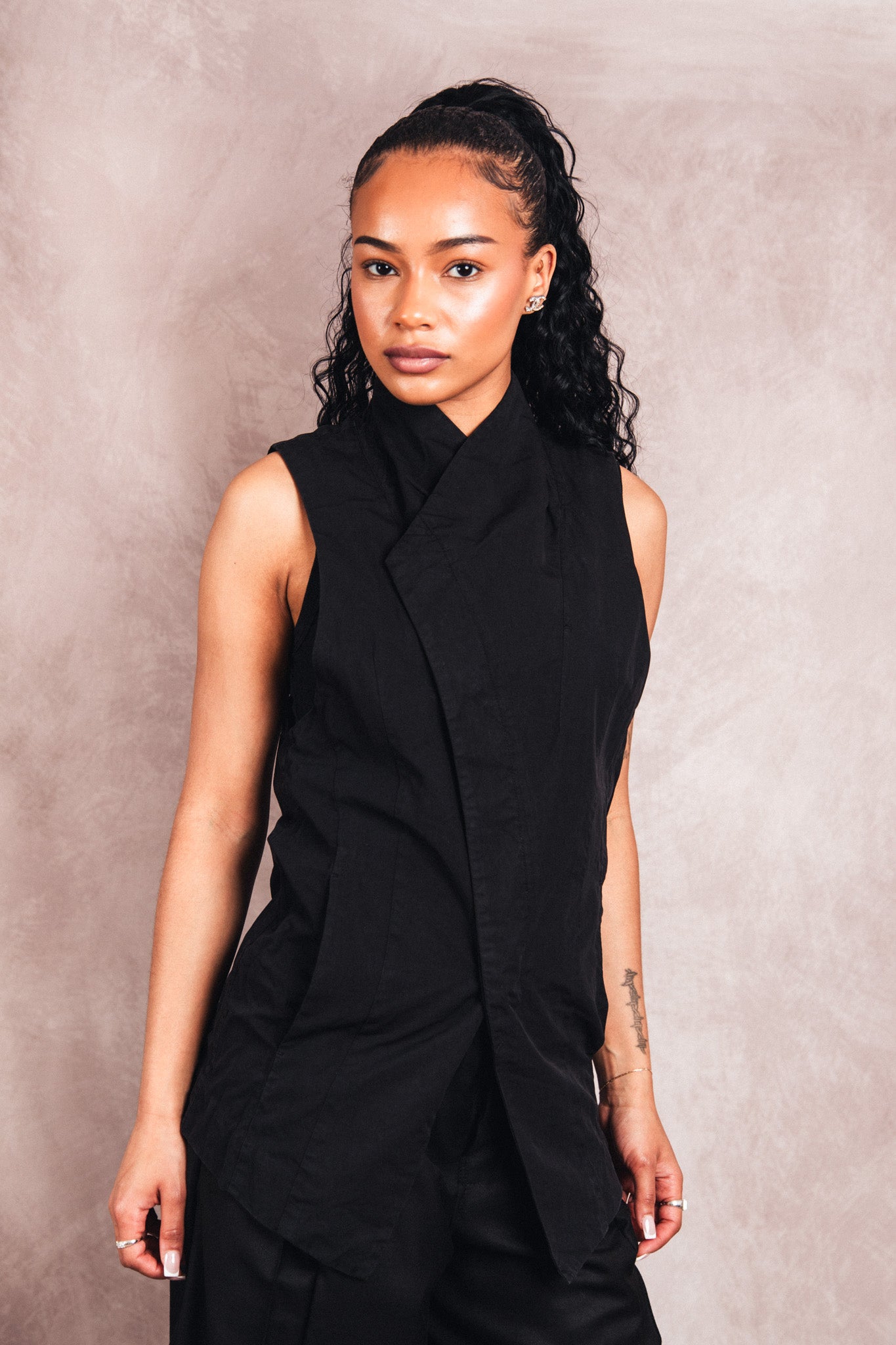 S/S 2013 Julius Vandalism Asymmetrical Shawl Collar Cotton Vest | Small, Multicoloured