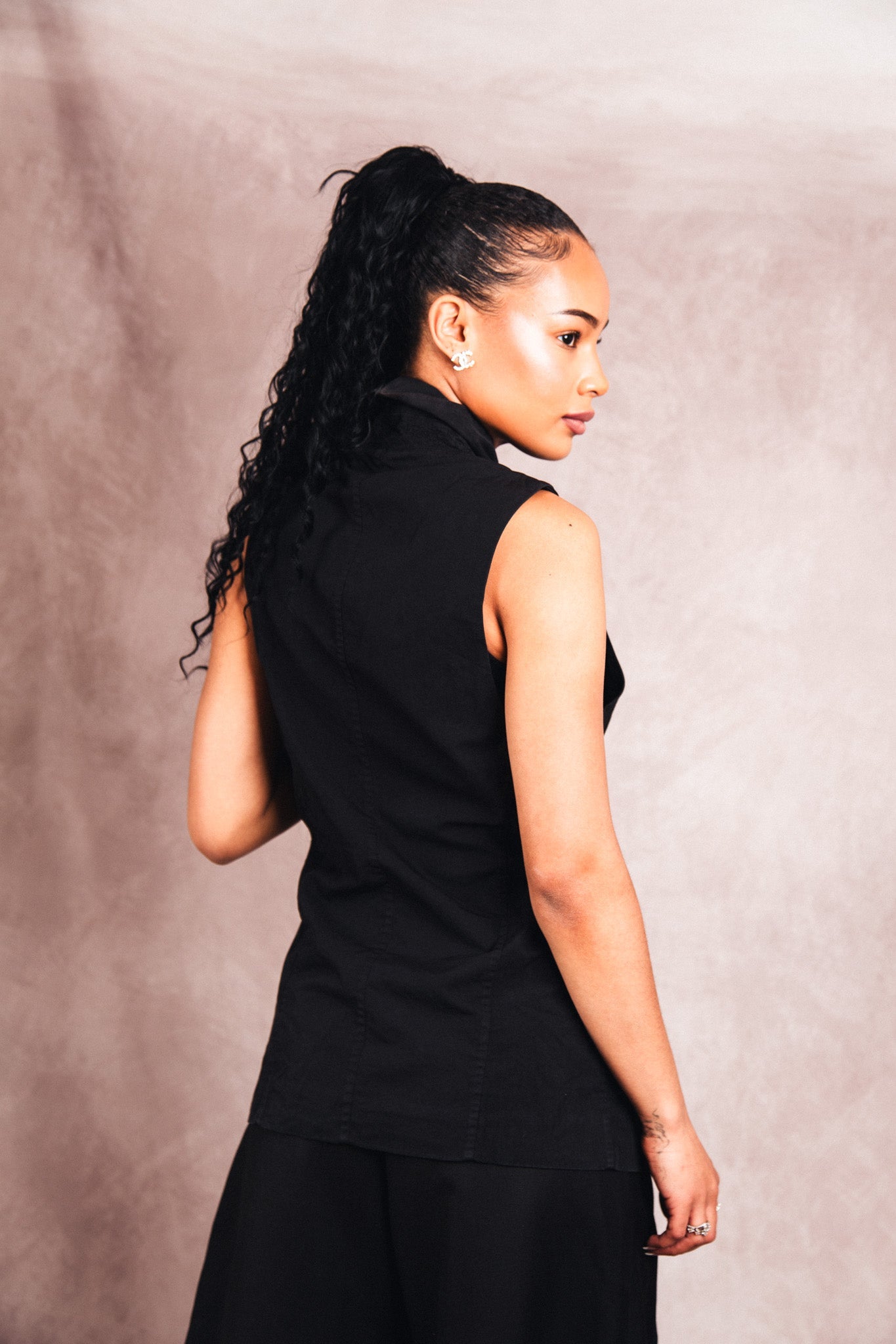 S/S 2013 Julius Vandalism Asymmetrical Shawl Collar Cotton Vest | Small, Multicoloured