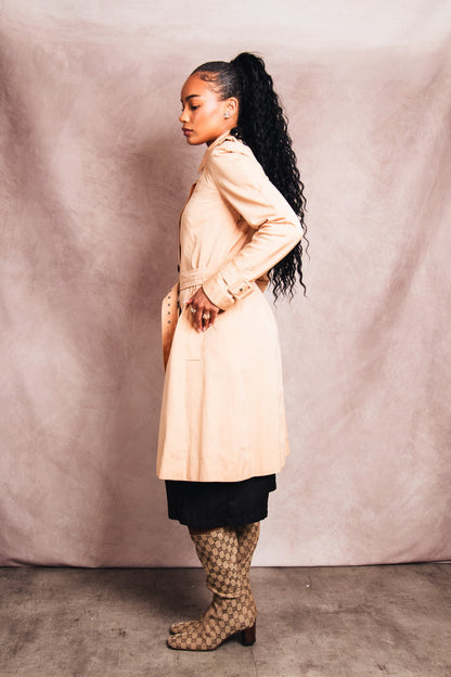 Christian Dior Beige Commander Throat Latch Belted Trench Coat | Small, Multicoloured