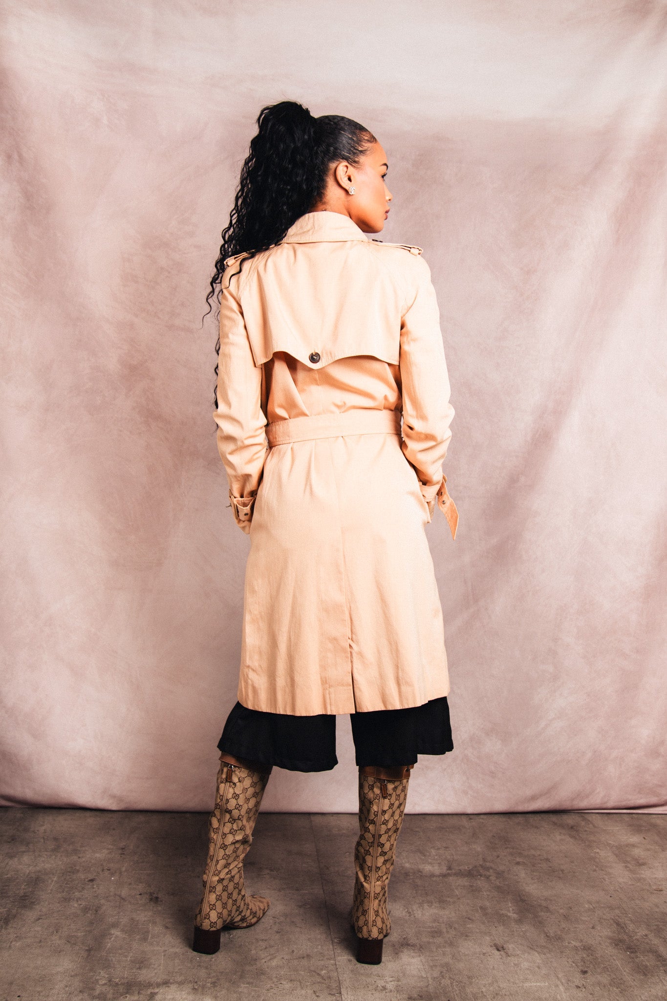 Christian Dior Beige Commander Throat Latch Belted Trench Coat | Small, Multicoloured