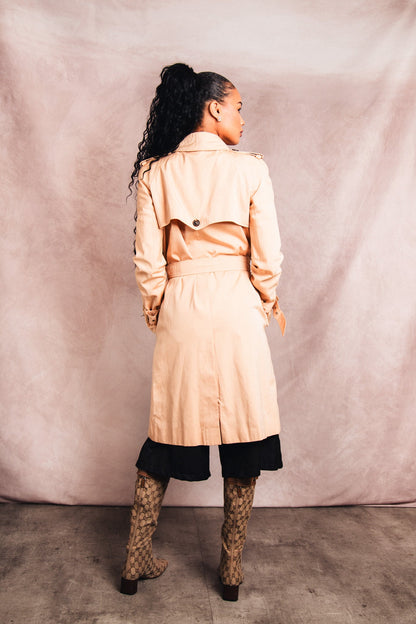 Christian Dior Beige Commander Throat Latch Belted Trench Coat | Small, Multicoloured