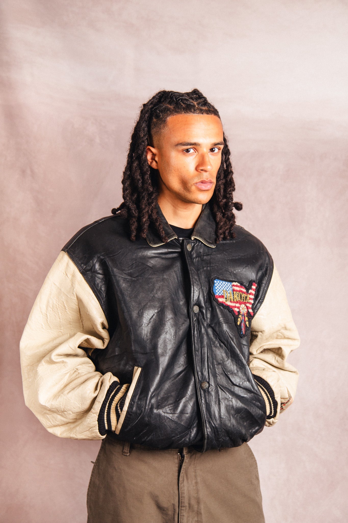 1980's Dakota American Spirit Patched Varsity Jacket | Extra Large, Multicoloured