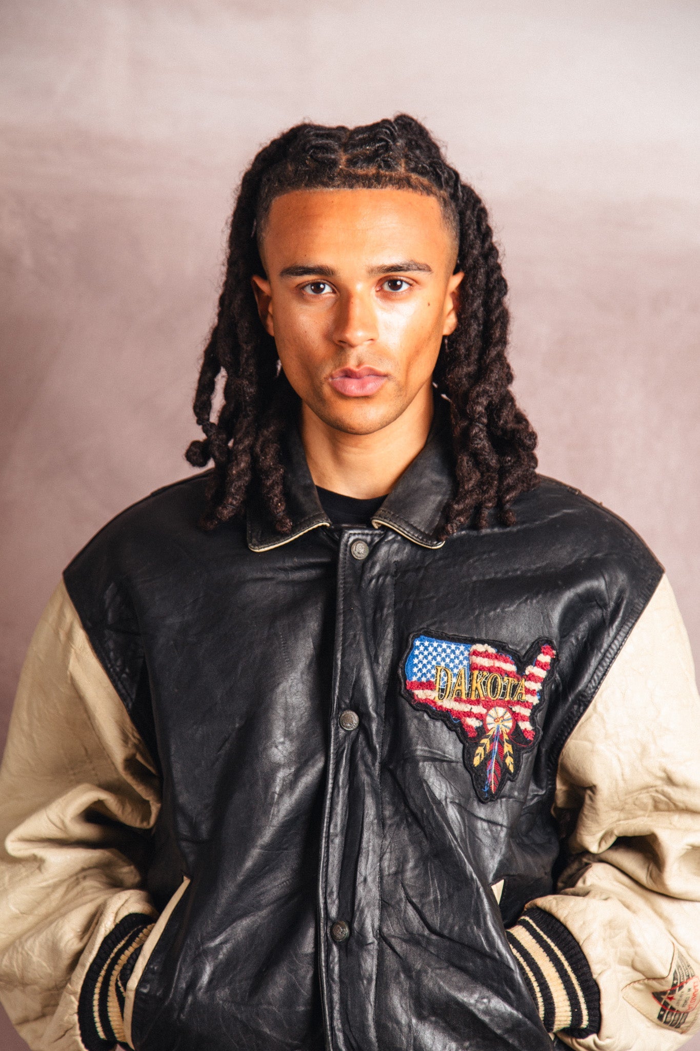 1980's Dakota American Spirit Patched Varsity Jacket | Extra Large, Multicoloured