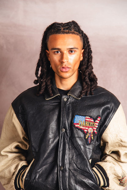1980's Dakota American Spirit Patched Varsity Jacket | Extra Large, Multicoloured