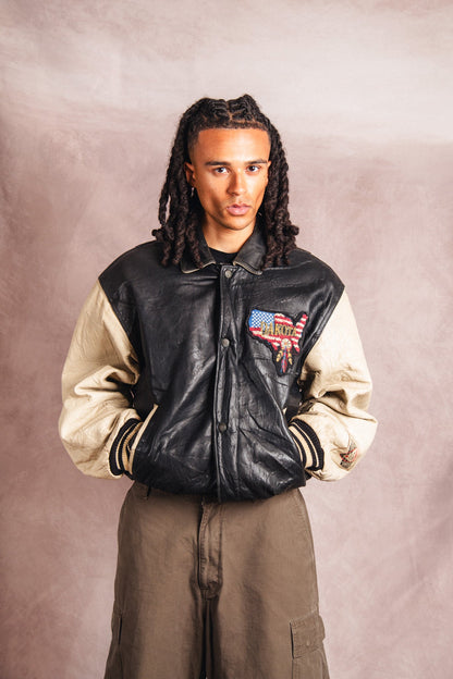 1980's Dakota American Spirit Patched Varsity Jacket | Extra Large, Multicoloured