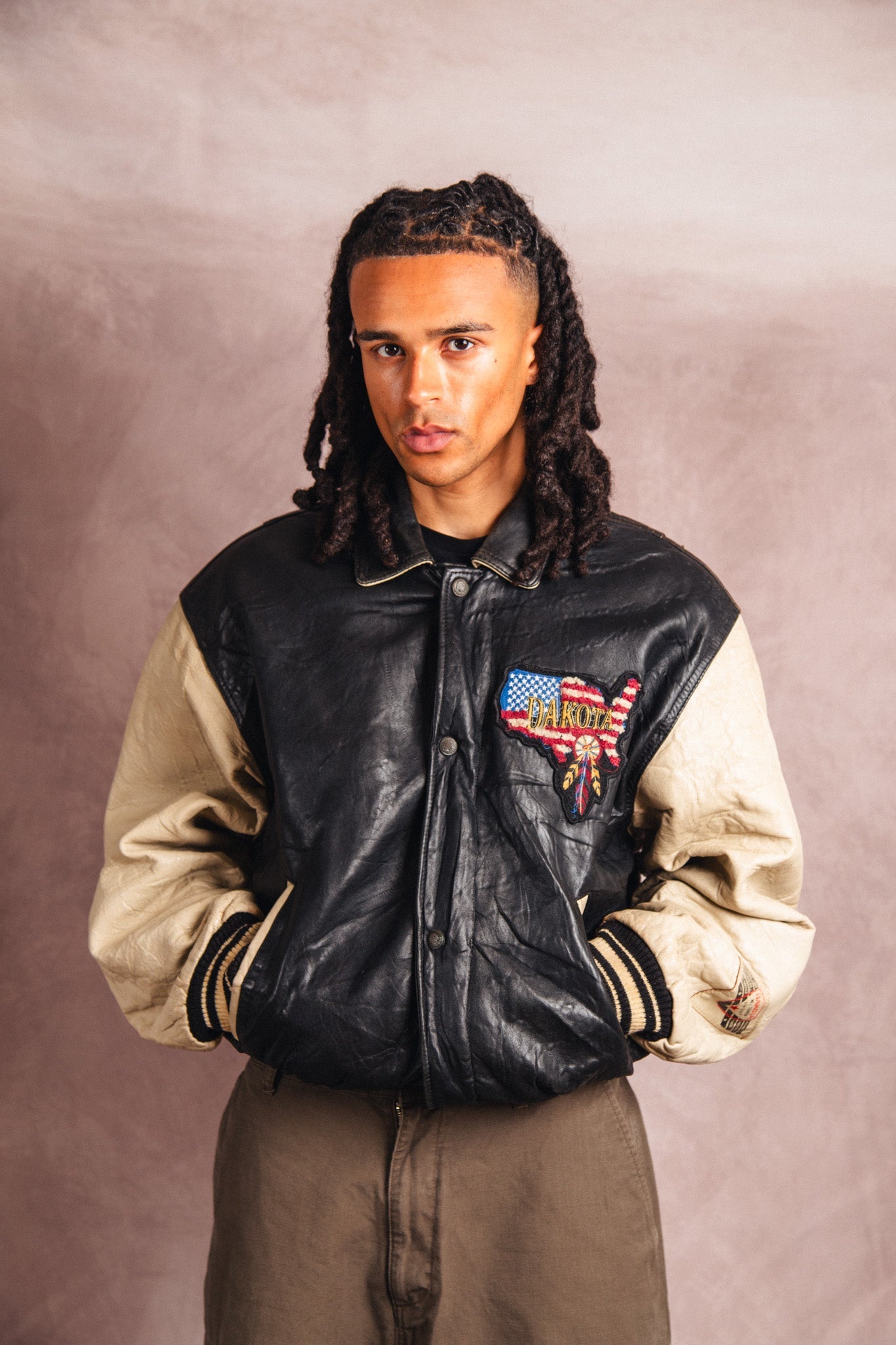 1980's Dakota American Spirit Patched Varsity Jacket | Extra Large, Multicoloured